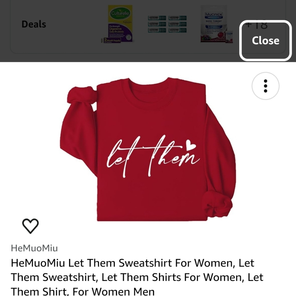 NWOT Women's "Let Them" Sweatshirt Stocking Stuffer Gift - Picture 2 of 3
